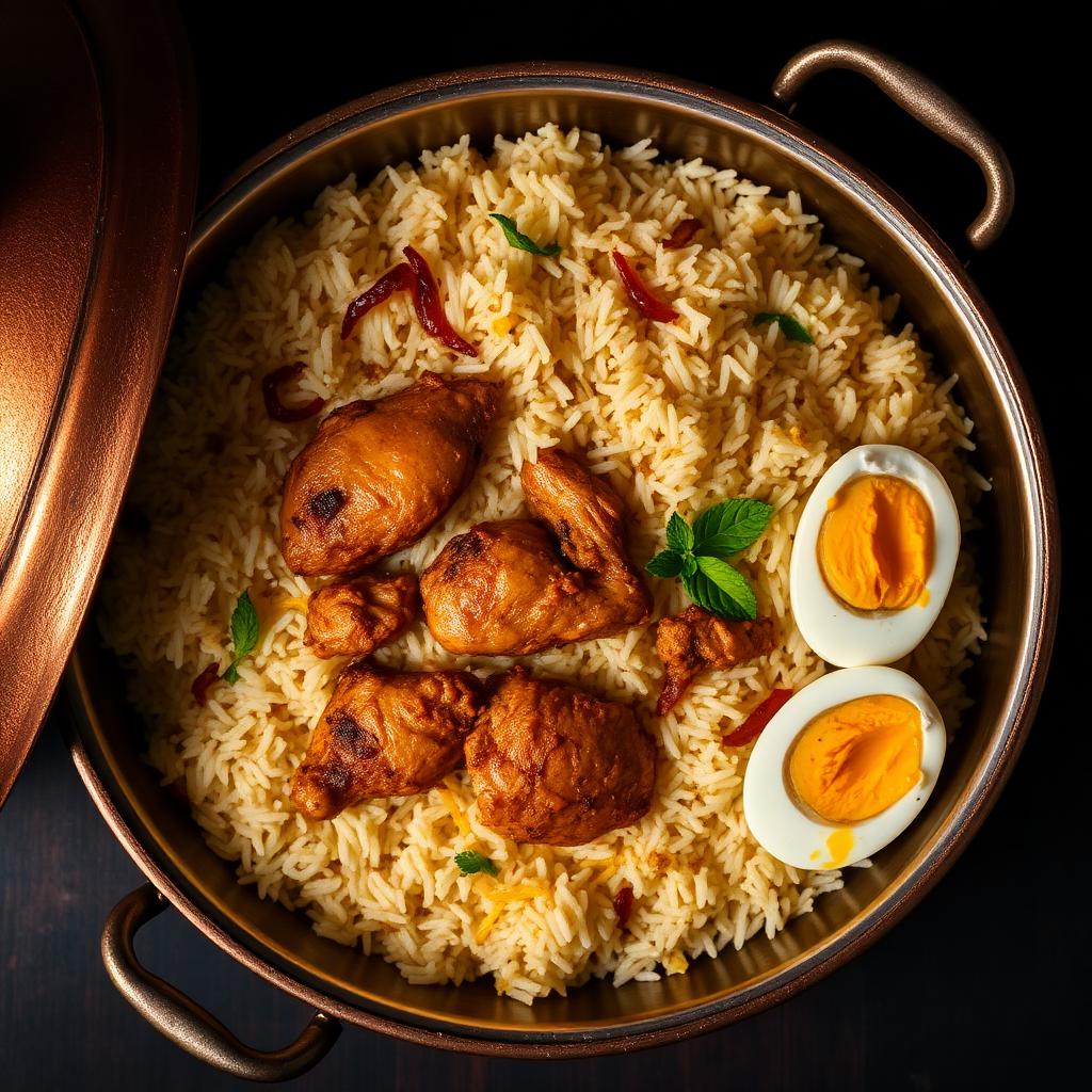 Authentic Chicken Dum Biryani at Madhuri Restaurant, Narasapuram