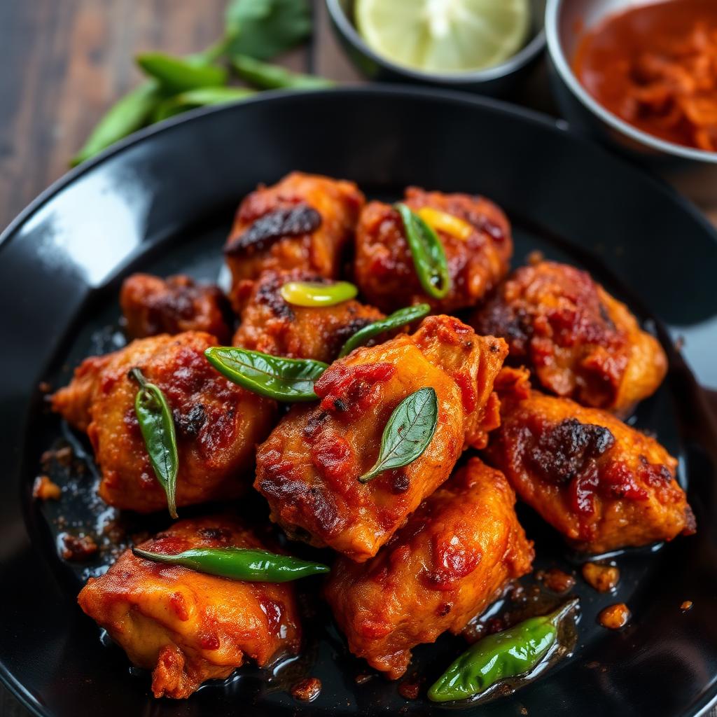 Authentic Chicken Fry at Madhuri Restaurant, Narasapuram