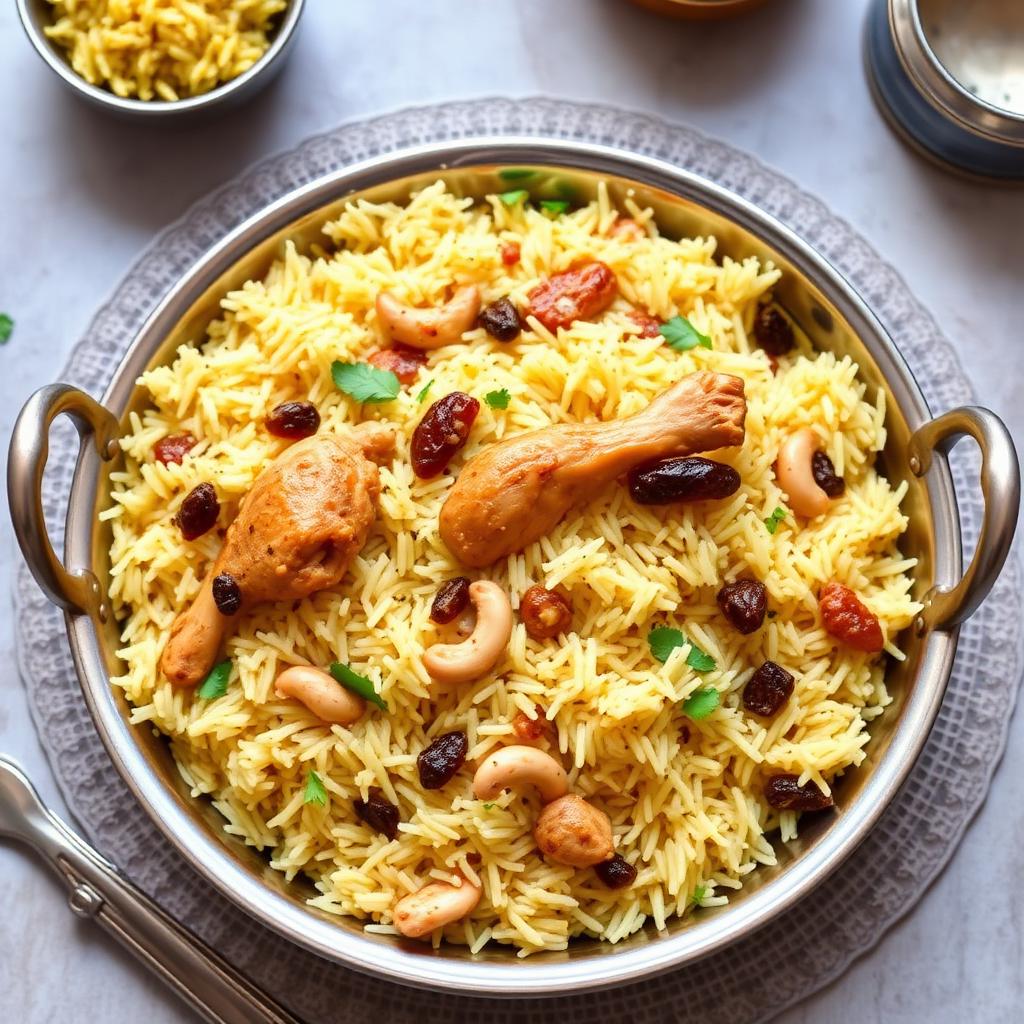 Authentic Chicken Mogalai Biryani at Madhuri Restaurant, Narasapuram