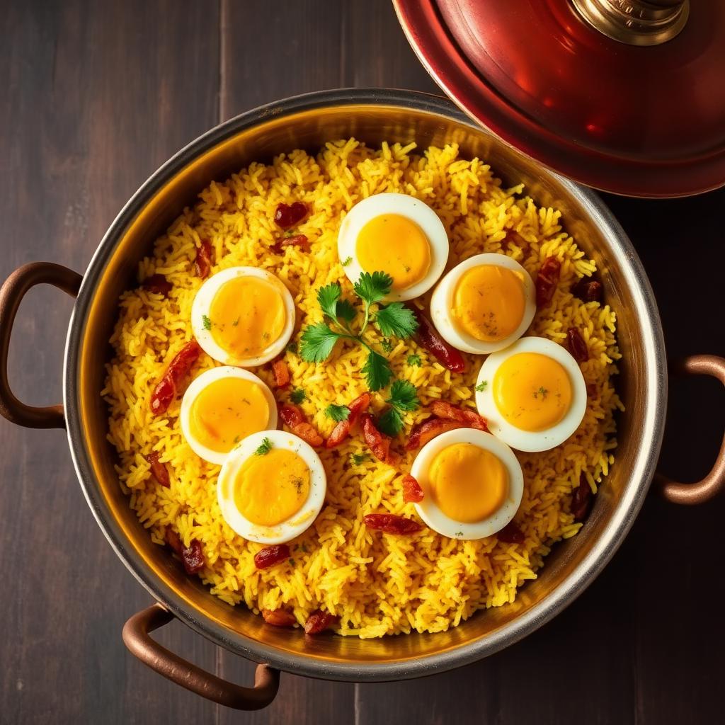 Authentic Egg Dum Biryani at Madhuri Restaurant, Narasapuram