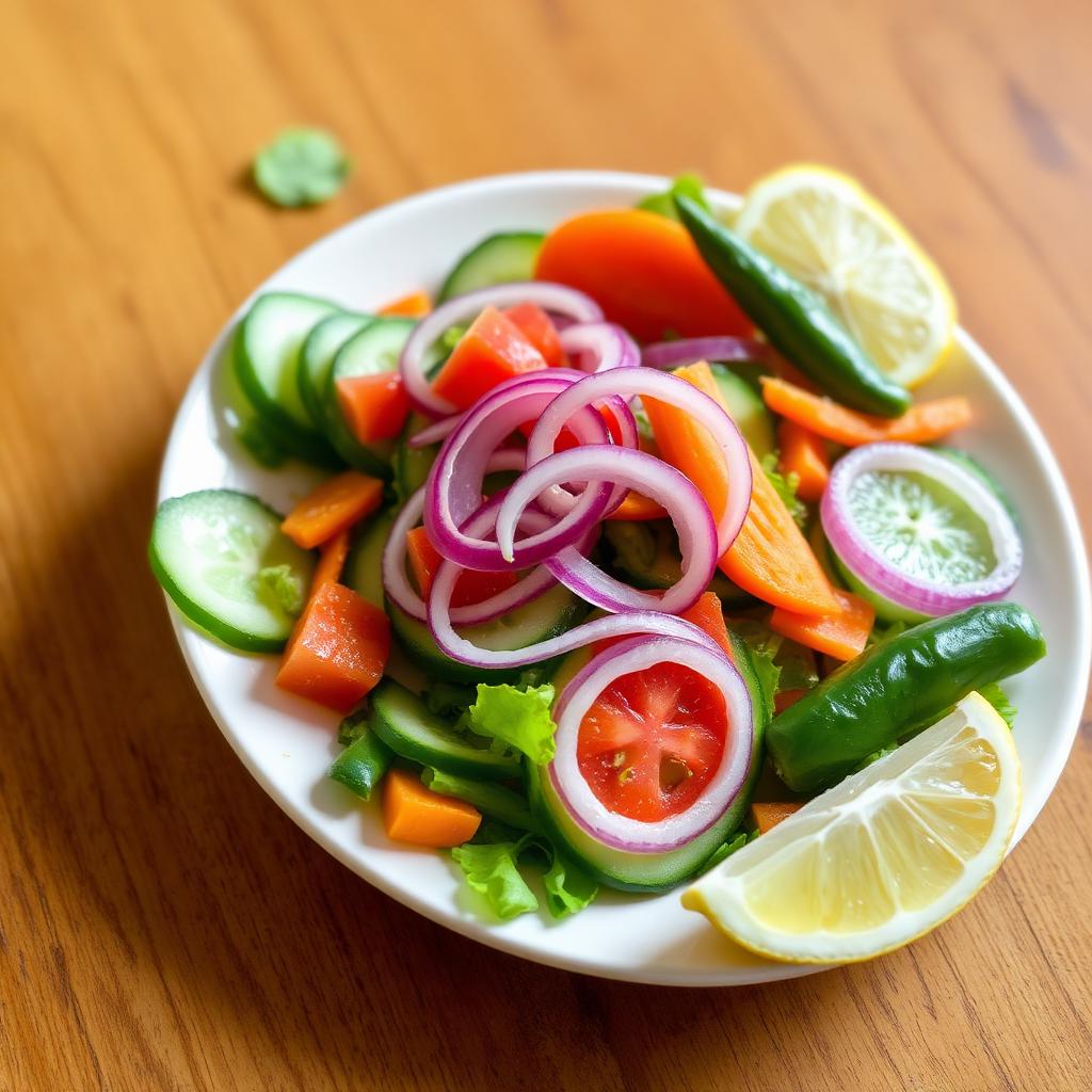 Authentic Green Salad at Madhuri Restaurant, Narasapuram