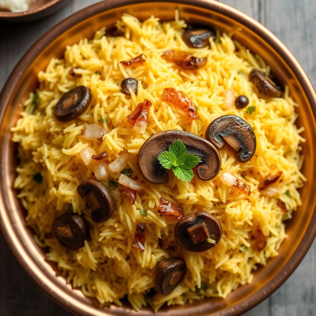 Authentic Mushroom Biryani at Madhuri Restaurant, Narasapuram