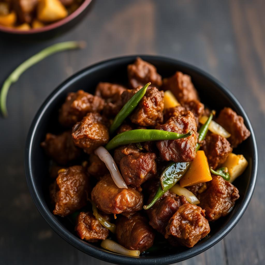 Authentic Mutton Fry at Madhuri Restaurant, Narasapuram