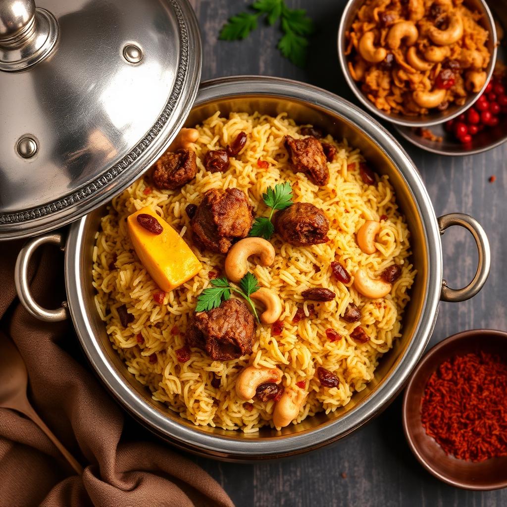 Authentic Mutton Mogalai Biryani at Madhuri Restaurant, Narasapuram
