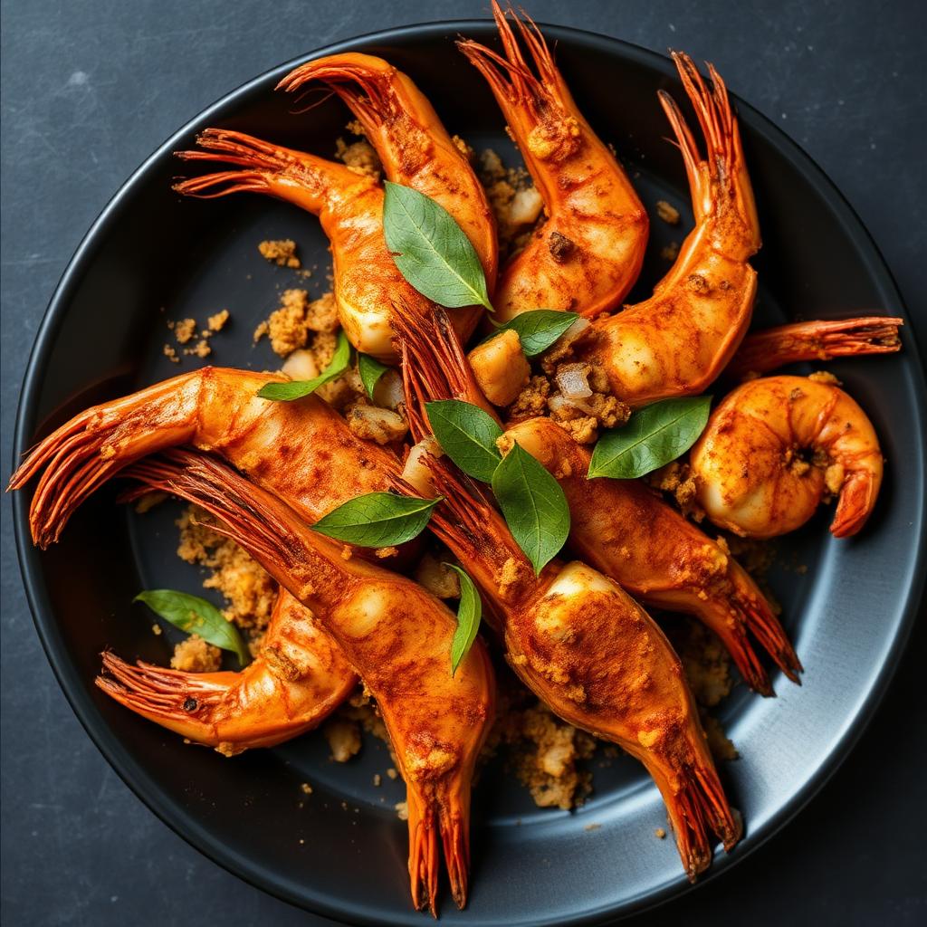 Authentic Prawns Dry Roast at Madhuri Restaurant, Narasapuram