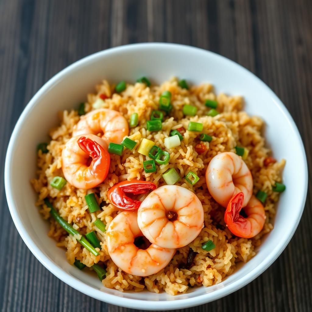 Authentic Prawns Fried Rice at Madhuri Restaurant, Narasapuram