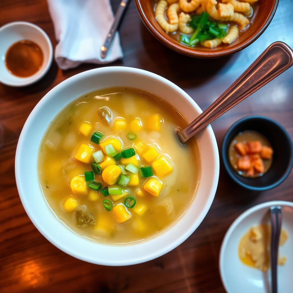 Authentic Veg Corn Soup at Madhuri Restaurant, Narasapuram